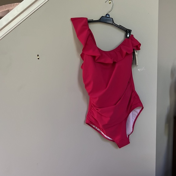 Profile by Gottex
Tutti Frutti Ruffle Tummy Control One Shoulder Swimsuit - Picture 3 of 11